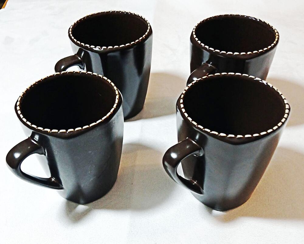 Vintage Mario Batali Southern Living Italian Stitch Mugs-Set of 4 pcs
